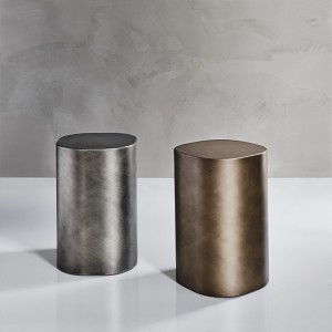 Italiană Design Antique Graphite Steel Cafea de cafea Silver Gold Metal Masa laterală pentru camera de zi modernă