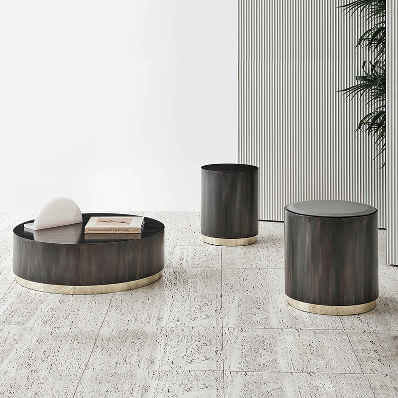 Design italian Design modern de lux din oțel inoxidabil din oțel inoxidabil Masă laterală rotundă pentru mobilier de cameră de zi
