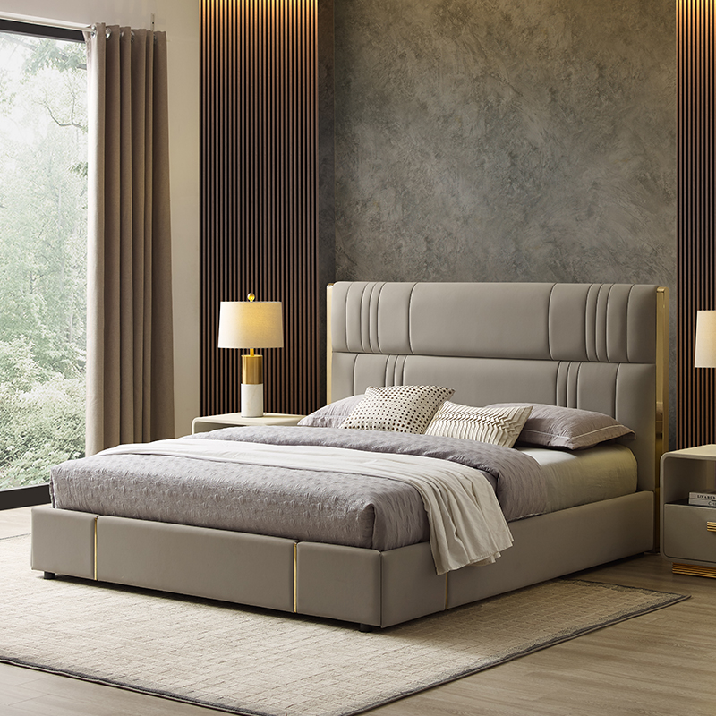 Hotel italian pat modern din piele 1,8 m dublu pat de lux King size Dimensiune Mobilier pentru dormitor